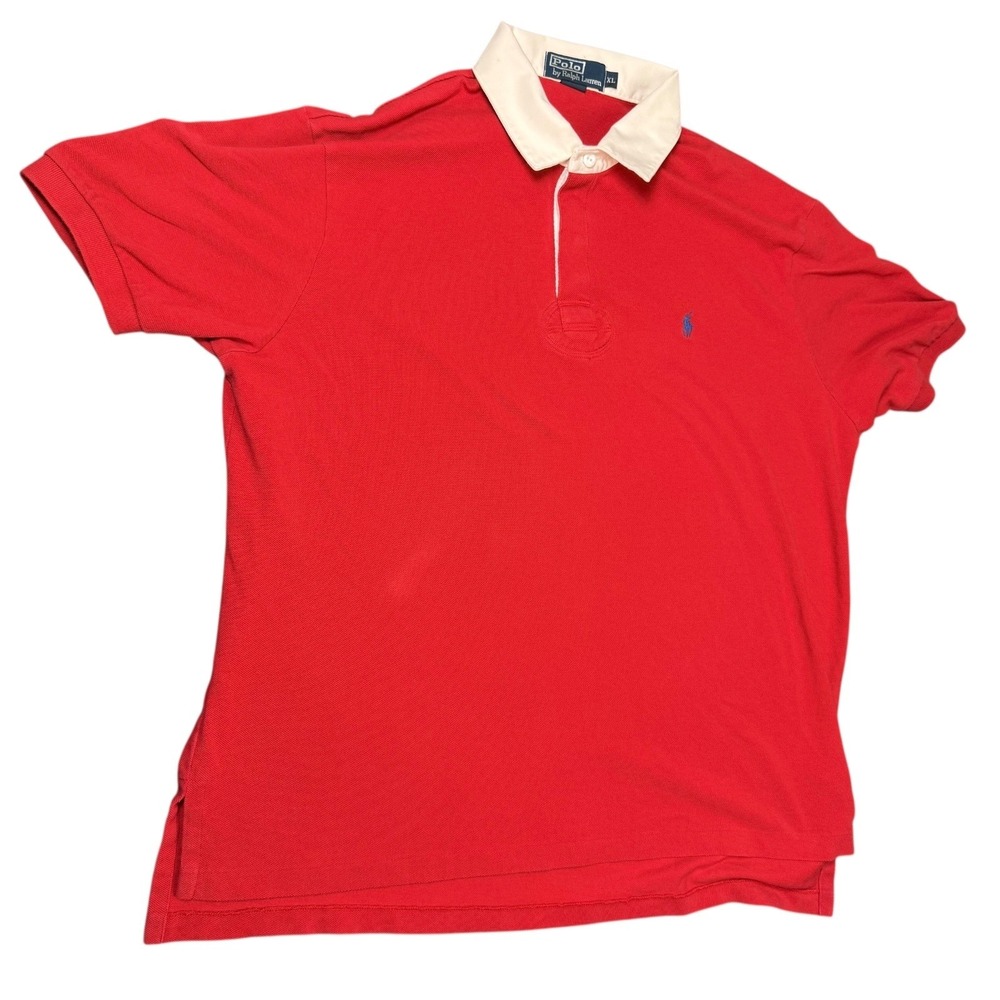 Ralph Lauren Men's Size XL Polo Rugby Shirt Red Classic Fit Pony Logo